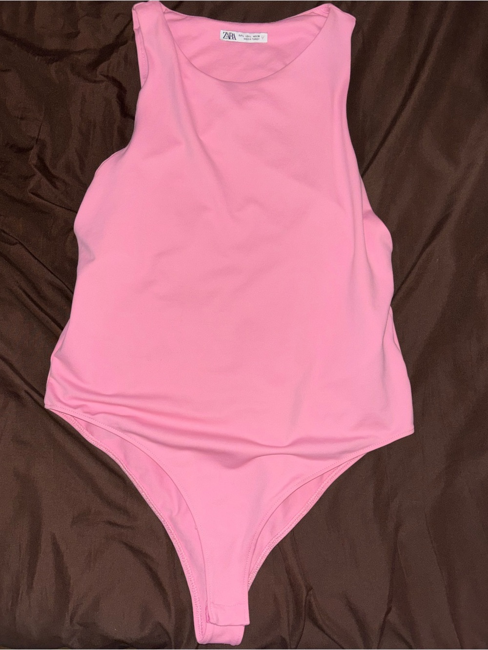 Zara Pink Sleeveless One-Piece Bodysuit